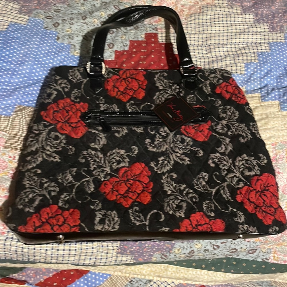 Vera Bradley limited Edition tote bag f with patent trim used once. Beautiful